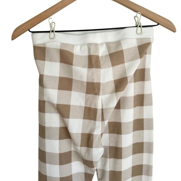 Old Navy High-Waisted Waffle Pajama Leggings Tan and White M - Picture 7 of 8